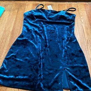 blue velvet dress